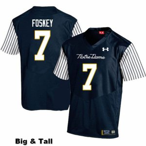 Notre Dame Fighting Irish Men's Isaiah Foskey #7 Navy Under Armour Alternate Authentic Stitched Big & Tall College NCAA Football Jersey GDP7599AM